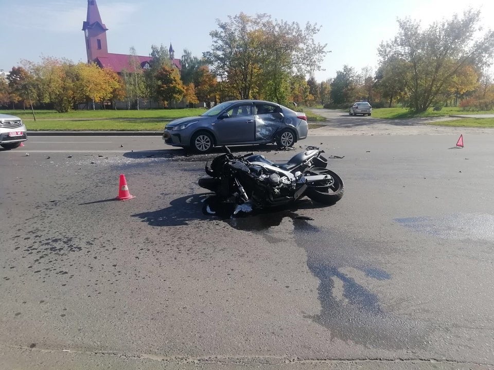 В Могилеве мотоциклист пострадал при столкновении с автомобилем