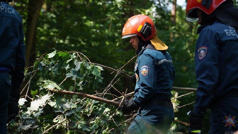 Более 80 офицеров и курсантов университета МЧС помогают ликвидировать последствия непогоды в Могилеве